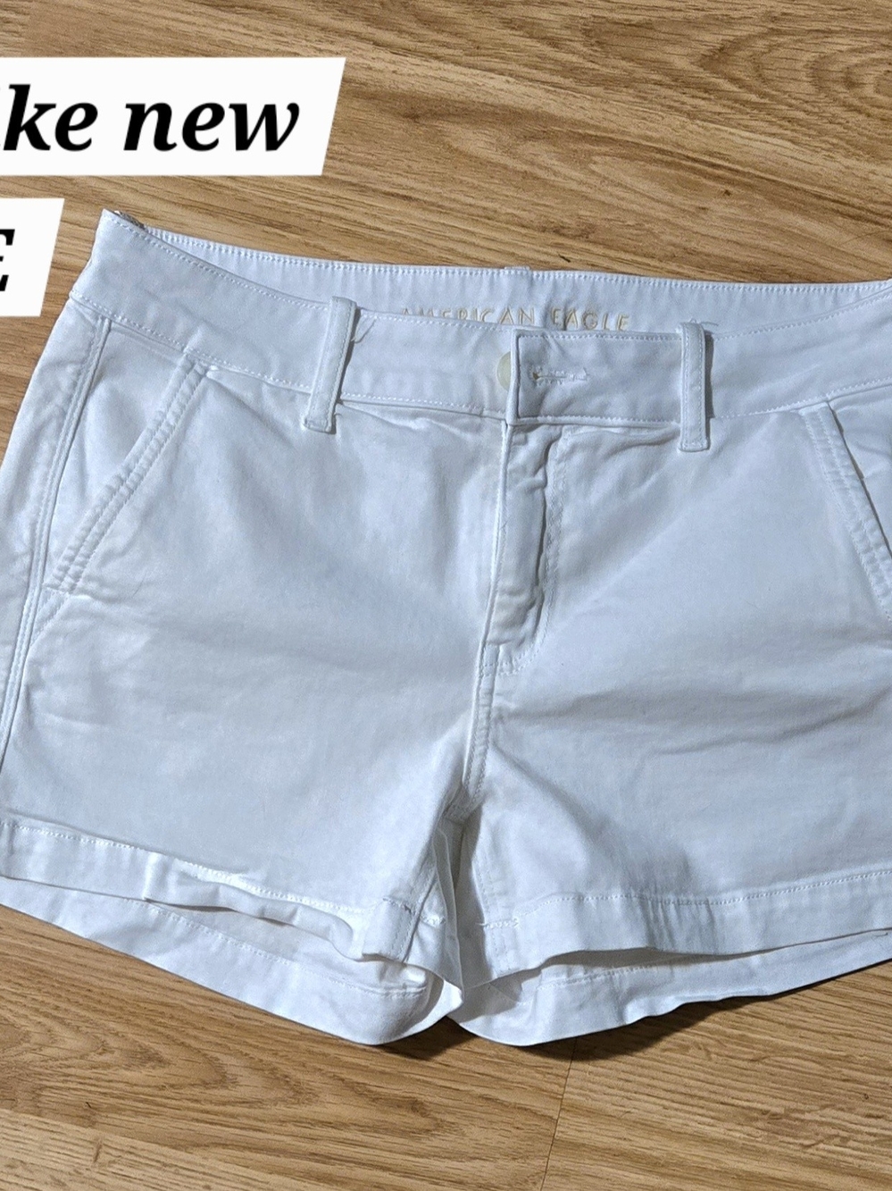 American Eagle Outfitters White Women's Cotton Chino Shorts